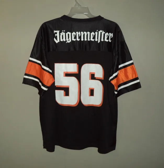 Jagermeister Deer Logo #56 Black Football Style Jersey - Adult XL Jägermeister