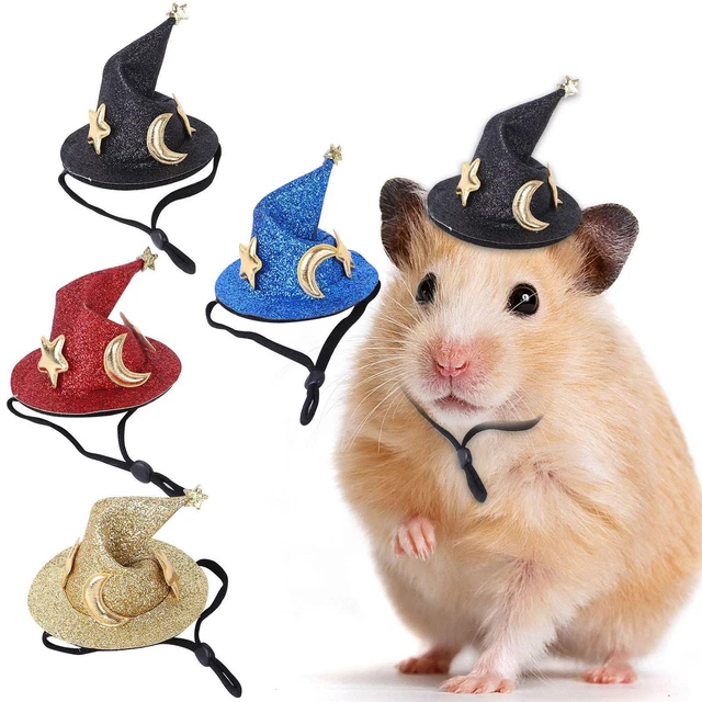 Mini Pet Cap Small Animal Hat Adjustable Elastic Chin Strap Rabbit Hamster Caps