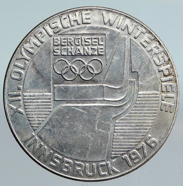 1976 Innsbruck WINTER Olympic Games AUSTRIA - SILVER 100 Schilling Coin i90094
