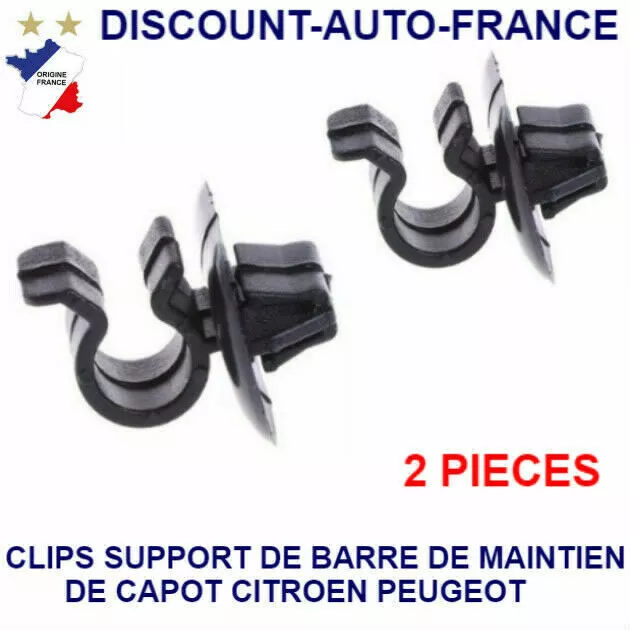 Clips attache barre de capot Citroen Peugeot neuf 2 x