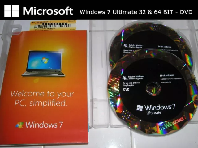 Microsoft Windows 7 Ultimate - Retail/Box-Vollversion mit 32+64 Bit DVD 2