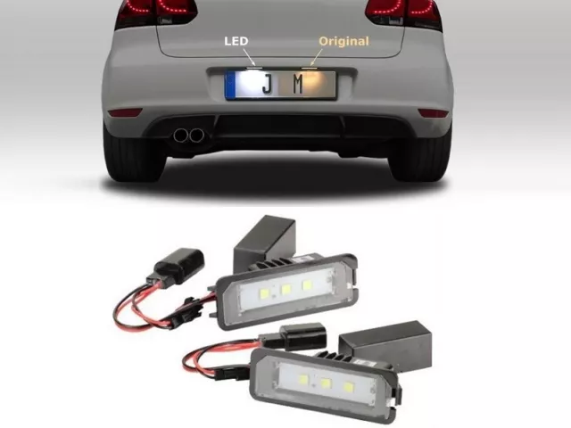 Luci Targa Plafoniere Placche Cree LED Canbus 6000K Volkswagen Golf 4 Golf 5