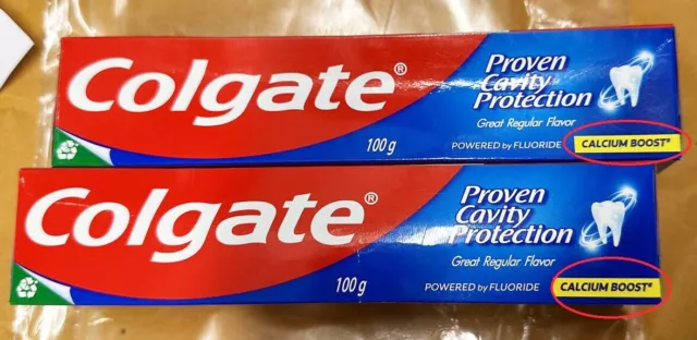 2 x COLGATE PROVEN CAVITY PROTECTION TOOTHPASTE 90 G. Great Regular Flavor