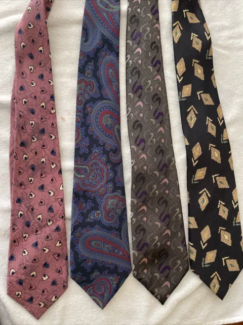 Valentino, Fumagalli,Papillon Neck Ties Men's Silk Designer. ITALY Lot of 4