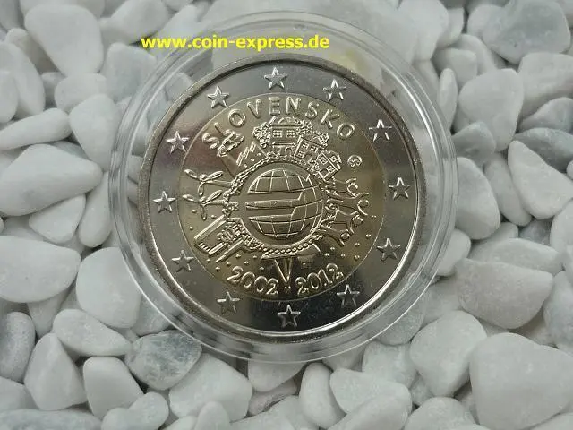 *** 2 EURO Gedenkmünze SLOWAKEI 2012 10 Jahre Bargeld Slovakia Coin Slovensko **