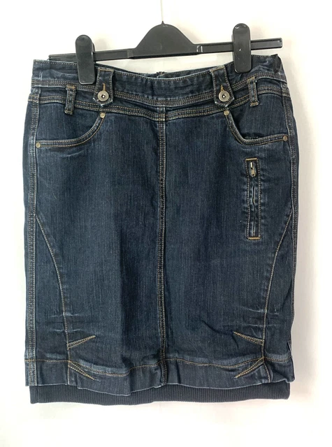 Gonna in denim lavaggio scuro sandwich 38