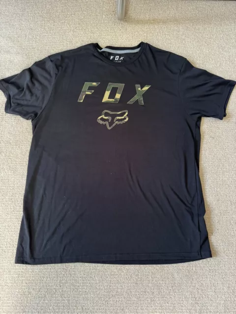 Genuine Fox - Black / Chest Print T-Shirt Size Xxl
