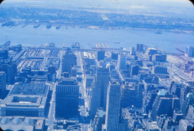 ONYC2 Original Slide - 1960's New York City Downtown Aerial View #82