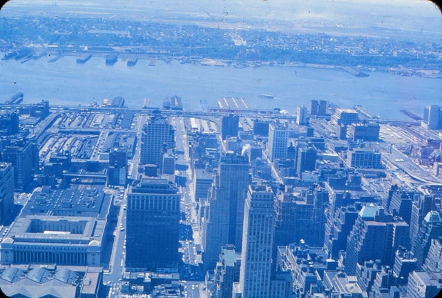 ONYC2 Original Slide - 1960's New York City Downtown Aerial View #82