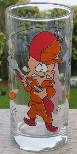 Elmer Fudd  Daffy Duck  IXL Collectables Glass - 1998 Warner Bros - Looney Tunes