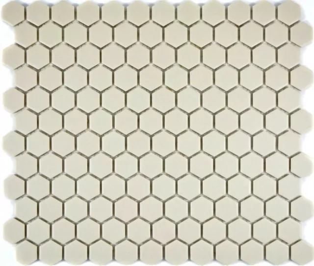 Mosaico Piastrella ceramica esagono bianco beige chiaro 11A-1202-R10 | 1 foglio