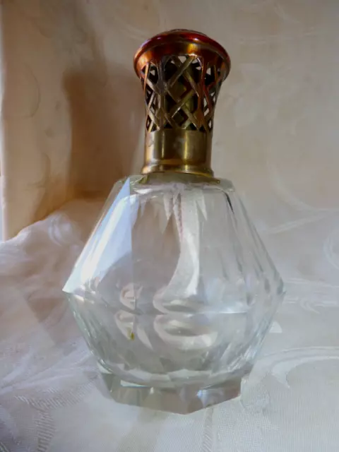 Ancienne Lampe Berger en Cristal à Facettes Diffuseur de Parfum