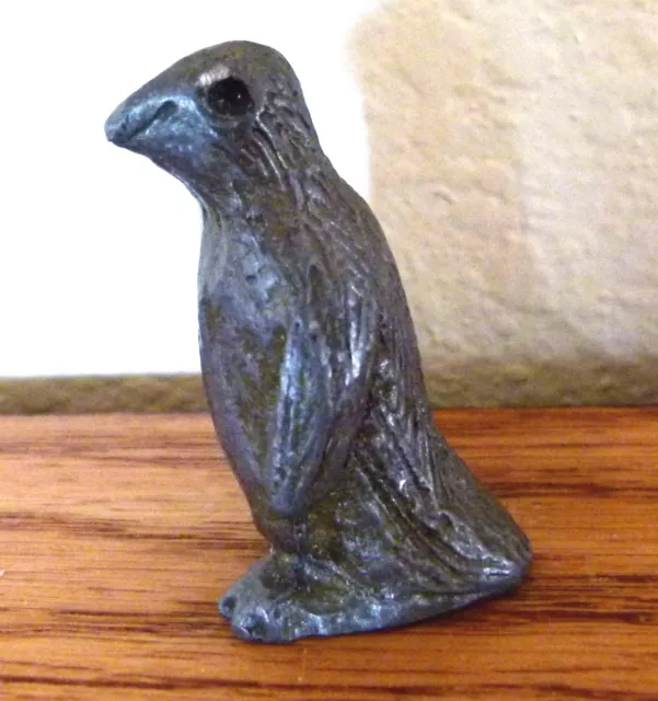 solid metal pewter? lead? small miniature penguin figurine 1 3/4" heavy