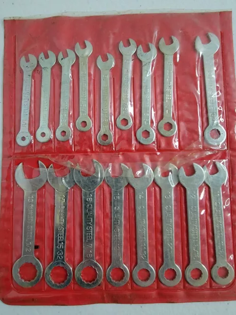 Quality Steel Small Wrench Set 17pcs Standard Combination 12-Point Open End