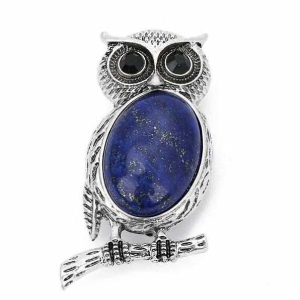 Broche Hibou En Quartz Rose Naturel - Avec Pochette Organza - Neuf Avec étiquettes - Idéal Cadeau