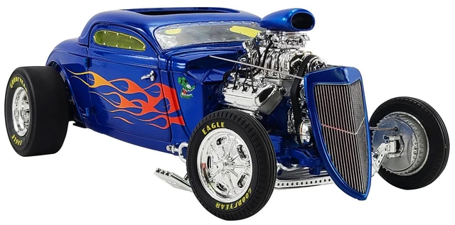 1934 Rat Fink Hot Rod Blown Altered Coupe Blue 1:18 Scale Diecast Model by Acme