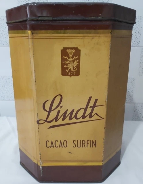 Scatola di Latta Tin Box Lindt & Sprungli Cacao Surfin Vintage Collezione Rara