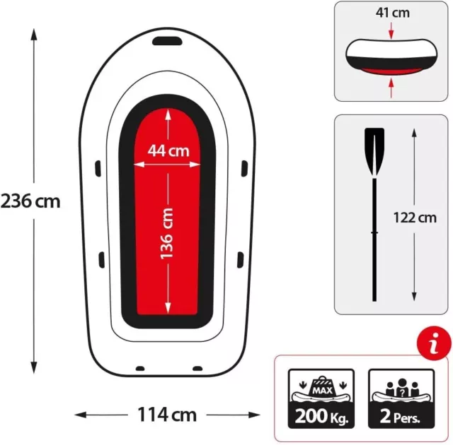 Intex CANOTTO GONFIABILE MARE per 2 PERSONE con REMI e POMPA Challenger 2 68367 2