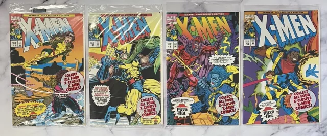 4 Sealed 1993 Marvel X-Men Pizza Hut 1 2 3 4 Marvel Collector Edition Set
