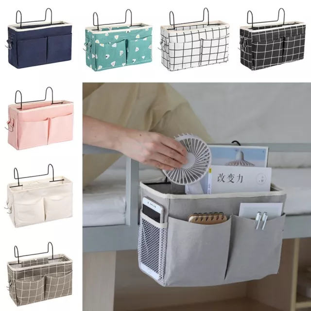 Hanging Sundries Bedside Hanging Pocket Storage Bag Multi Pockets Magic Sticker