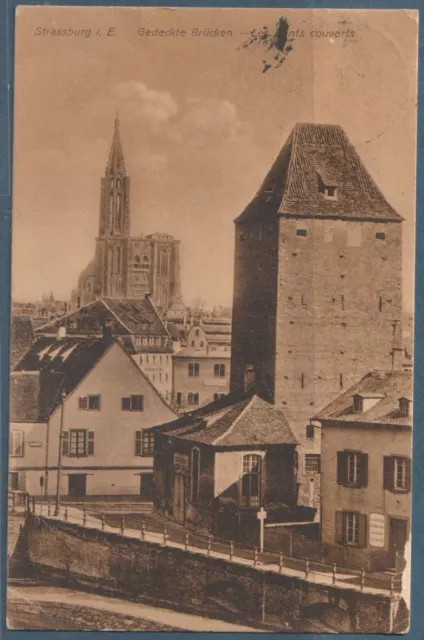 carte postale ancienne Strasbourg 67 ponts couverts - Gedeckte Brücken