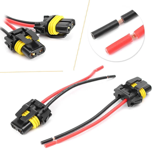 9005 9006 H10 DRL Headlights Lamp Wire Adapter Wiring Harness Sockets Universal