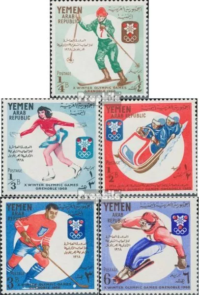 Yemen del Nord (Arab Repubblica.) 619-623 (completa edizione) MNH 1967 Olympics.