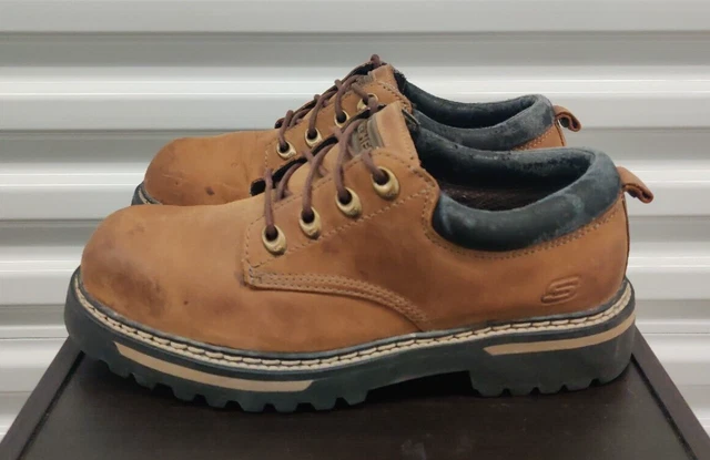 Vtg 90's Y2K Skechers Jammers Chunky Oxford Shoes Brown Leather Sz US 10 EU 41.5