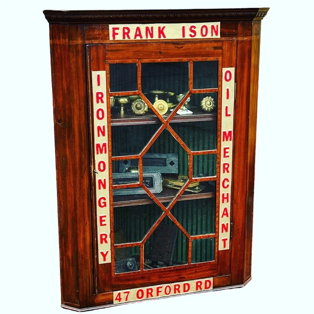 WALTHAMSTOW. ANTIQUE INLAID Mahogany Corner Cupboard, Bookcase