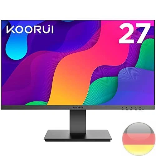 Monitor 27 Zoll Full HD Rahmenlos Bildschirm 16:9 IPS-Panel 75Hz 5ms 1920 x 1080