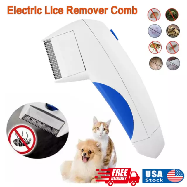Electric Flea Zapper Lice Remover Hair Comb Brush for Pet Cat Dog Cleaning Tool