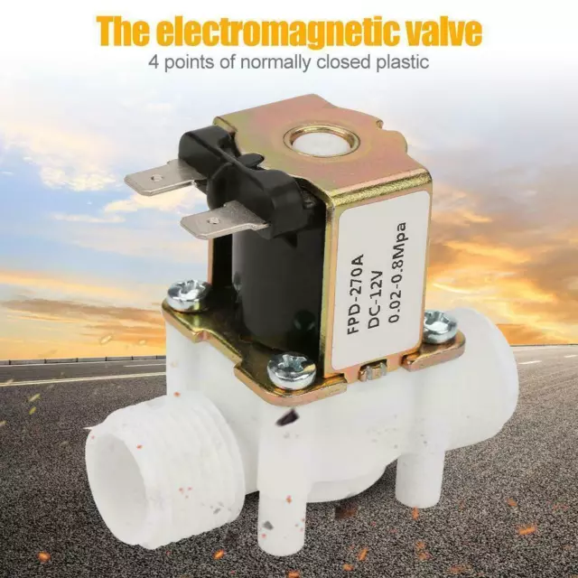 DC 12V Plastic Normally Closed Electric Solenoid Valve Tool for Water Control UK 2