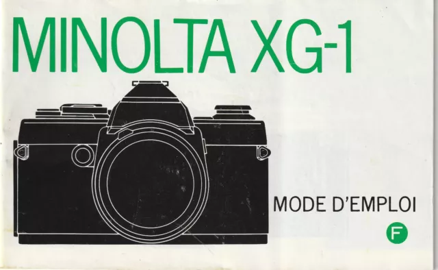 Mode d'emploi en francais pour MINOLTA XG-1