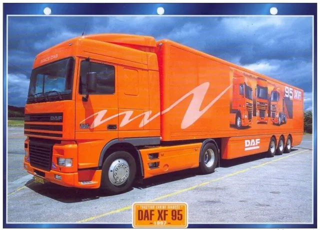 C2/ Fiche Cartonne Camion Serie Tracteur Cabine Pays Bas 1997 Daf Xf 95