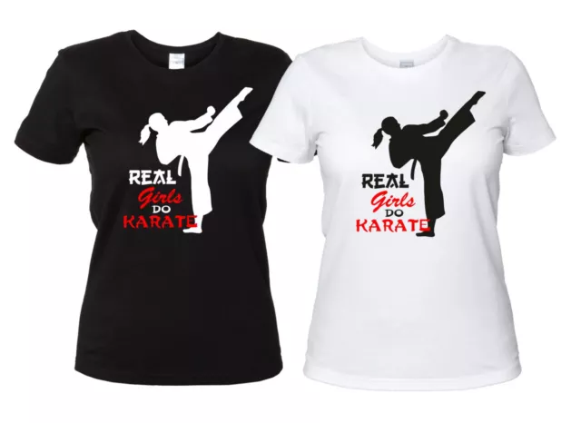 Real Girls Do Karate Maglietta Le Vere Ragazze T-Shirt Donna Arti Marziali