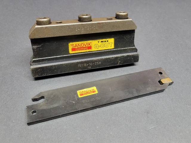 Sandvik Indexable Parting Blade & 1" Sh. Tool Block Holder Machinist Lathe