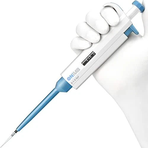 Lab Micropipette, Adjustable Volume Single Channel Pipettors,0.1-2.5ul