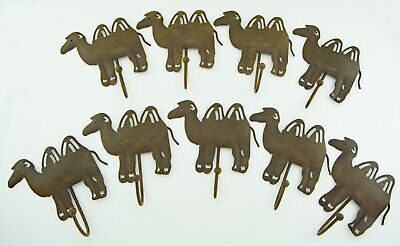 Camel Decorative Metal Wall Hooks 9 Pieces Japanese Brown Patina Color Style