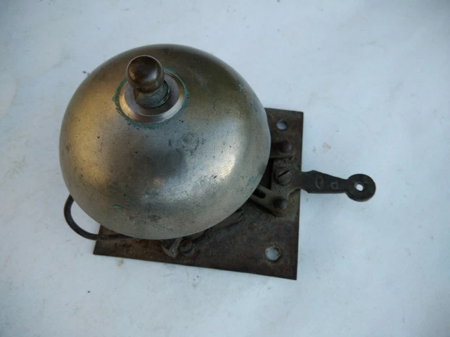 Sonnette De Comptoir Rotative, Argentée, Fabrication Française, H12cm, 411g, D'occasion