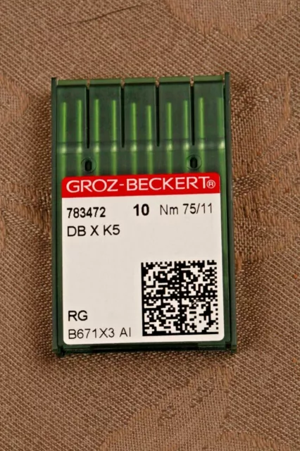 20 agujas afiladas máquina de coser bordado industrial Groz Beckert DBXK5 75/11