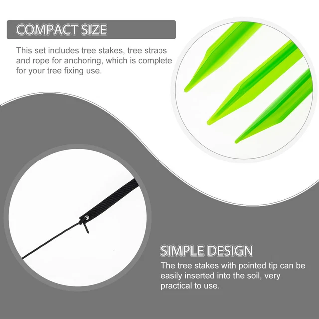 2 Sets Plant Stake Support Outdoor Potted Plants Tree Straps Staking