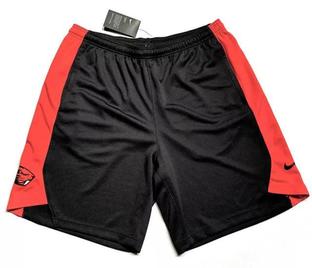 Mens Nike Athletic Shorts Black Orange Training Beavers XXL New