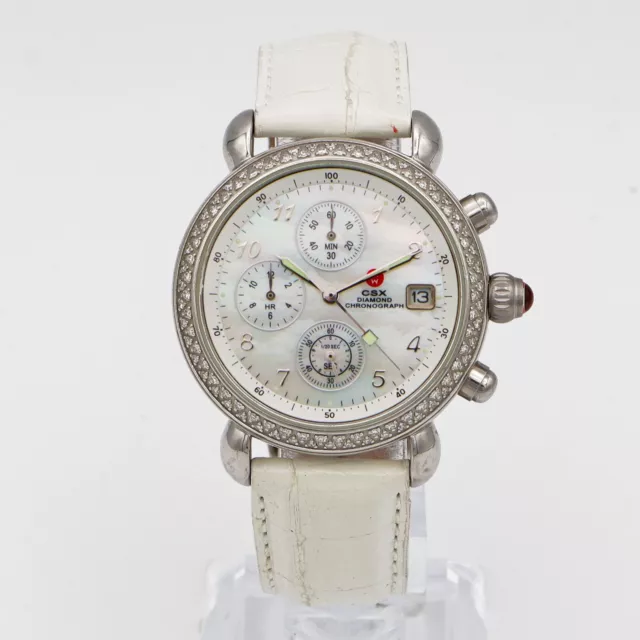 Michele CSX Diamond Chronograph Mother of Pearl Women's Quartz Date Watch 36mm