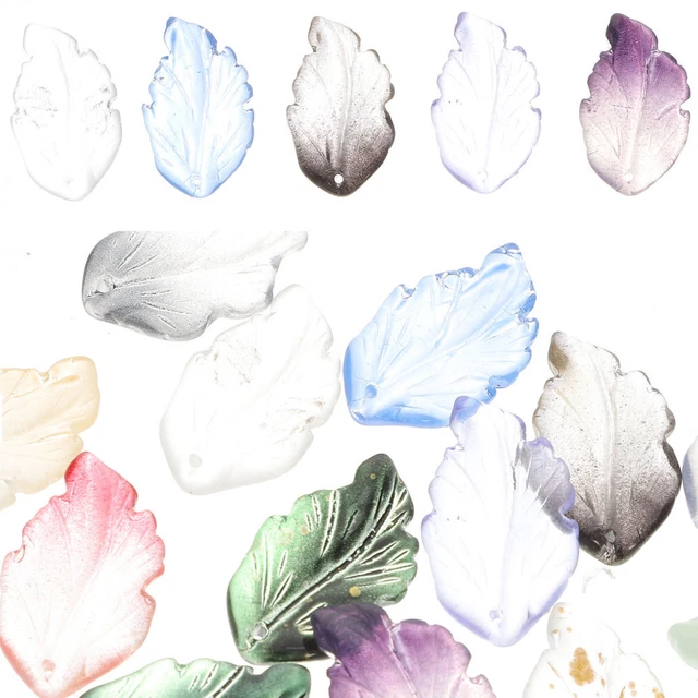 40 Pcs glass leaf decoration Schmuckanhänger Zur Herstellung Von Schmuck Bulk-Sc