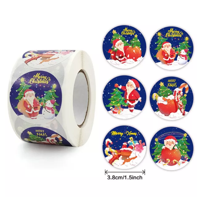 Pegatinas de Feliz Navidad Papá Noel Navidad Regalo Etiqueta Adhesiva Etiquetas 500x