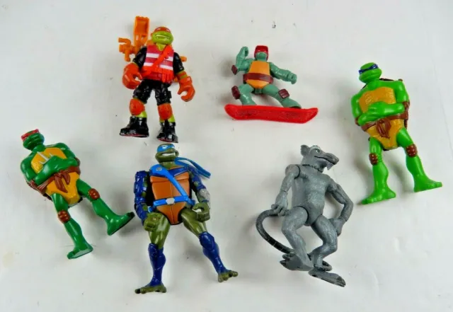 Lot of 6 Teenage Mutant Ninja Turtles Figures TMNT 2000's 4-6"