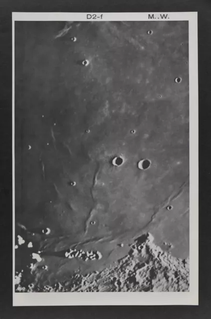 1960 Lunar Moon Map Photo Plato D2-f Mount Wilson Observatory W252 Astronomy
