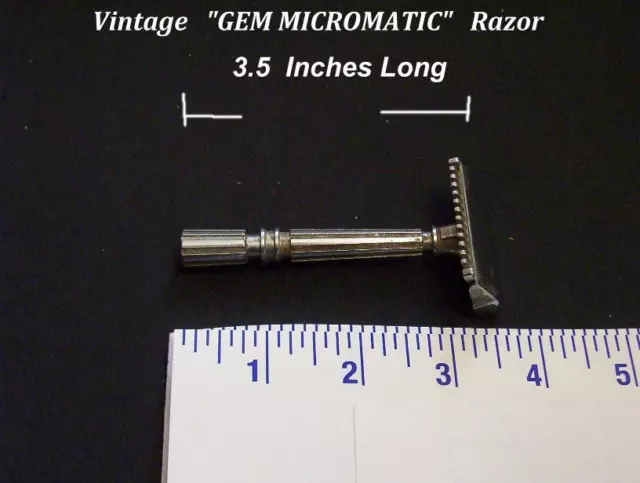 (G) Vintage Antique GEM Micromatic Single Edge Safety Razor   Nice Condition