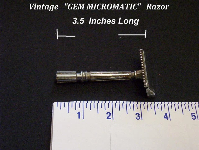 (G) Vintage Antique GEM Micromatic Single Edge Safety Razor   Nice Condition