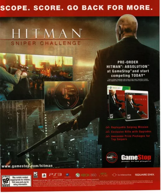 2012 Hitman Sniper Challenge Video Game Vintage Print Ad